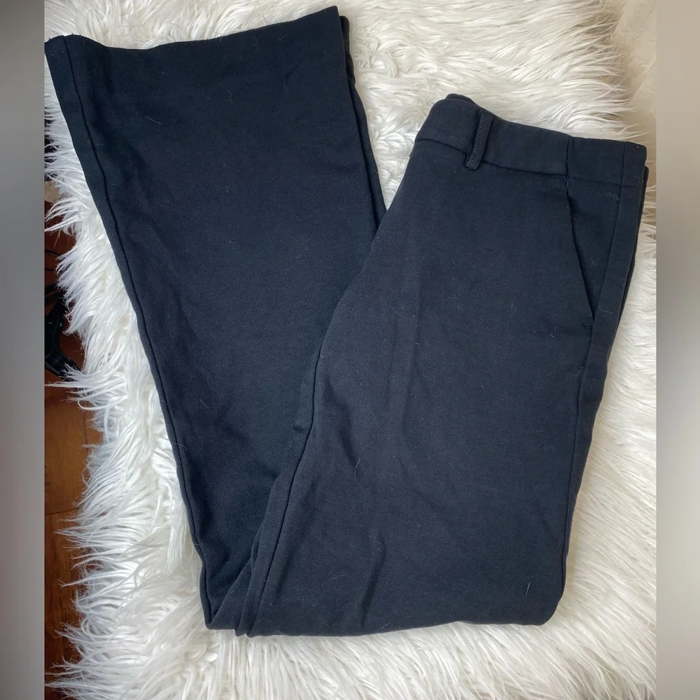 Theory flare leg black slacks sz4